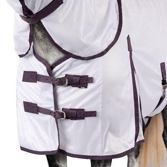 Derka siatkowa z kapturem i maską HORZE La Paz Fly Set, White and Black Plum/ 24845 - 2