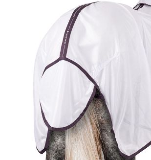 Derka siatkowa z kapturem i maską HORZE La Paz Fly Set, White and Black Plum/ 24845 - 3