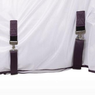 Derka siatkowa z kapturem i maską HORZE La Paz Fly Set, White and Black Plum/ 24845 - 7