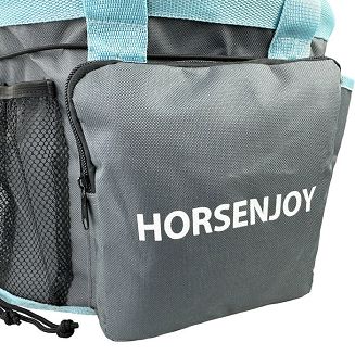 Grooming Accessories Bag HORSENJOY Large, Grey with Blue Tape - 4