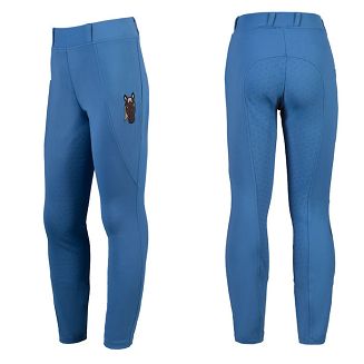 Bryczesy Legginsy jeździeckie, dziecięce HKM Mia z silikonowym pełnym lejem, Blue / 15339 - 2