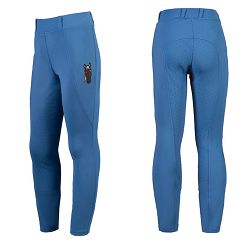 Bryczesy Legginsy jeździeckie, dziecięce HKM Mia z silikonowym pełnym lejem, Blue / 15339