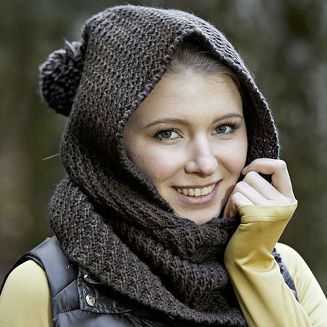 Szalik z kapturem COVALLIERO Jesień-Zima 2020 / 3222 dark brown