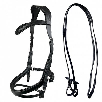 Anatomical Bridle, Leather, black