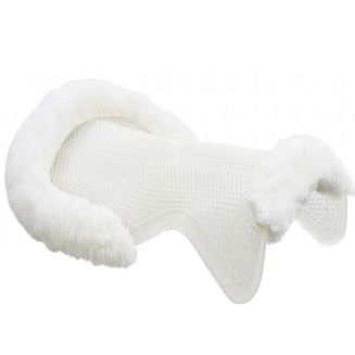 Żel pod siodło z futrem ACAVALLO LAMMFELL - biała