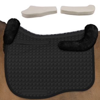 Czaprak korekcyjny ujeżdżeniowy MATTES EUROFIT z futrem medycznym czarny