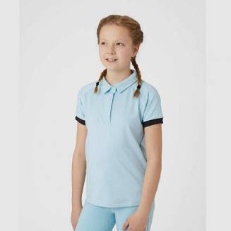 Koszulka polo młodzieżowa HORZE Laura, Wiosna - Lato 2022 - kolor niebieski - corydalis blue (COLB)