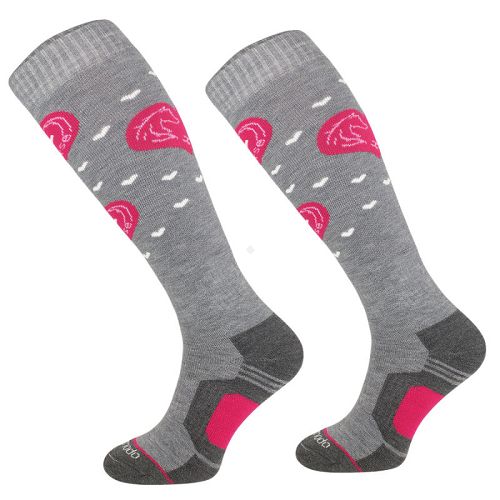 Merino Wool Winter Riding Socks - Medium Grey / SJWZ 22