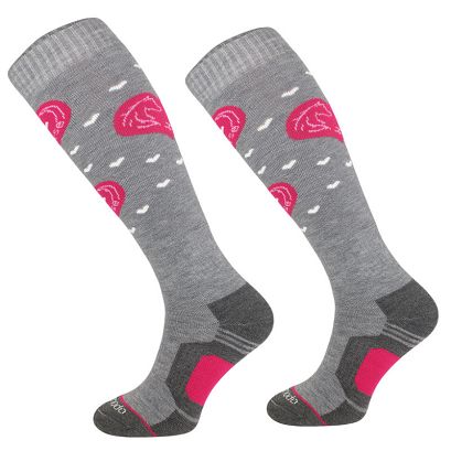 Merino Wool Winter Riding Socks - Medium Grey / SJWZ 22