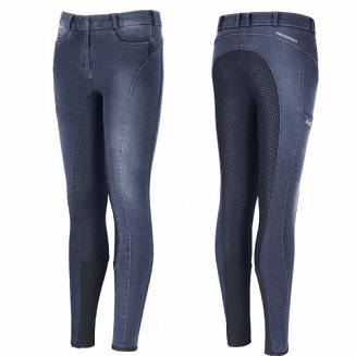 Bryczesy PIKEUR Tesia, młodzieżowe jeans z pełnym silikonowym lejem - navy