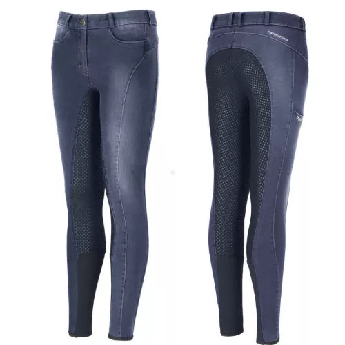 Bryczesy młodzieżowe PIKEUR Tesia  jeans, z pełnym silikonowym lejem / 149216477