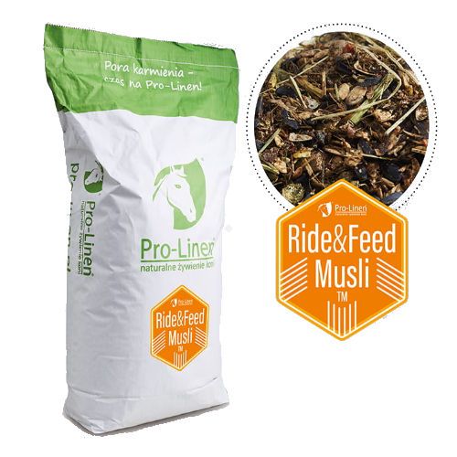 PRO-LINEN Ride&Feed Musli™ - energetyczo-regeneracyjny koncentrat paszowy dla koni wyczynowych 20 kg