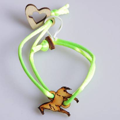 Bracelet with a wooden horse