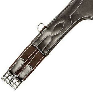 Soft leather girth HKM with belly guard, brown / 8032 - 3