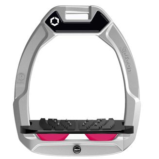 FLEX-ON Strzemiona Safe-On - inclined ULTRA GRIP - Grey, szara ramka - czarna wkładka -  elastomer fuchsia