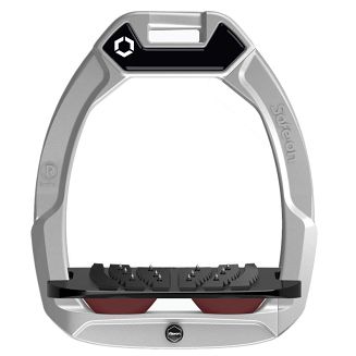 FLEX-ON Strzemiona Safe-On - inclined ULTRA GRIP - Grey, szara ramka - czarna wkładka -  elastomer burgundy