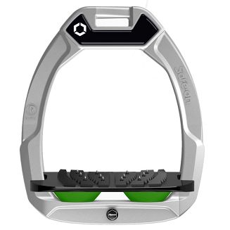 FLEX-ON Strzemiona Safe-On - inclined ULTRA GRIP - Grey, szara ramka - czarna wkładka -  elastomer green