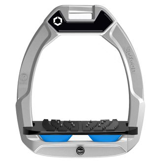FLEX-ON Strzemiona Safe-On - inclined ULTRA GRIP - Grey, szara ramka - czarna wkładka -  elastomer light blue