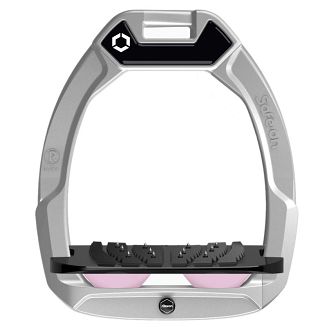FLEX-ON Strzemiona Safe-On - inclined ULTRA GRIP - Grey, szara ramka - czarna wkładka -  elastomer light pink