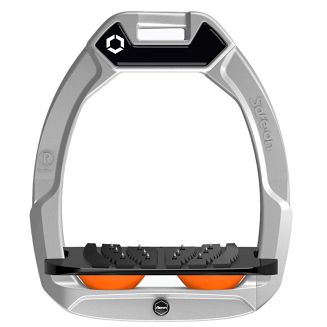 FLEX-ON Strzemiona Safe-On - inclined ULTRA GRIP - Grey, szara ramka - czarna wkładka -  elastomer orange