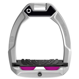 FLEX-ON Strzemiona Safe-On - inclined ULTRA GRIP - Grey, szara ramka - czarna wkładka -  elastomer plum