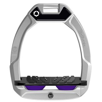 FLEX-ON Strzemiona Safe-On - inclined ULTRA GRIP - Grey, szara ramka - czarna wkładka -  elastomer purple