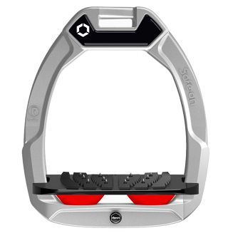 FLEX-ON Strzemiona Safe-On - inclined ULTRA GRIP - Grey, szara ramka - czarna wkładka -  elastomer red