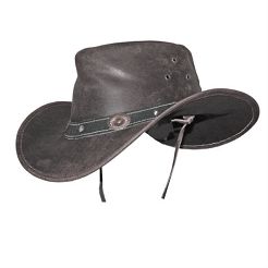 Leather Hat WEST NC black