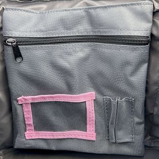Grooming Accessories Bag HORSENJOY Large, Grey with Pink Trim - 4