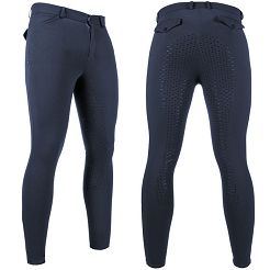 Men's riding breeches HKM James full silocone seat Navy / 14139