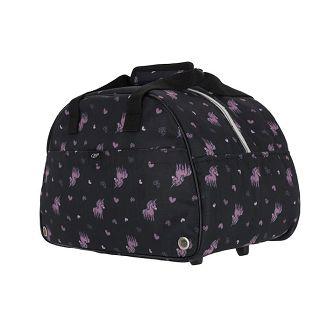 Helmet Bag QHP Lize – Black with Purple Unicorns / 5603 - 3