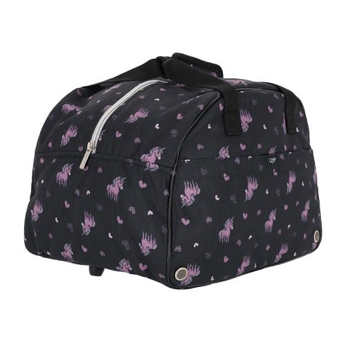 Helmet Bag QHP Lize – Black with Purple Unicorns / 5603