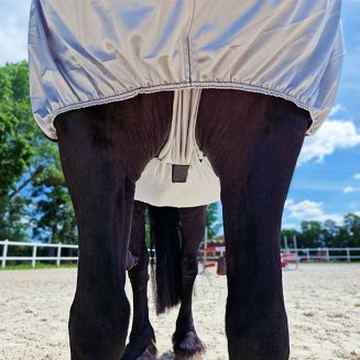 Derka na egzemę Y z kapturem i podbrzuszem, beżowa - 2