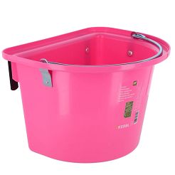 Plastic Feed Manger KERBL with Hanging Bracket and Hooks – pink 12 l / 328168