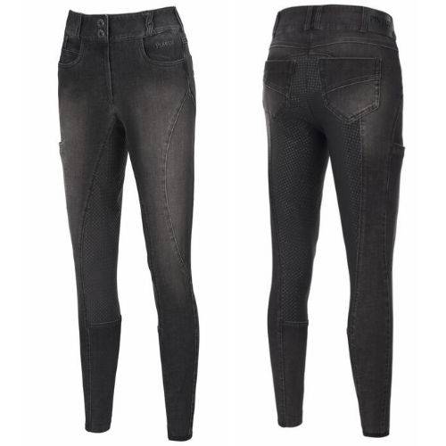 Bryczesy damskie PIKEUR Lisha Jeans, z pełnym silikonowym lejem,  Jesień - Zima 2022 - kolor czarny - denim black