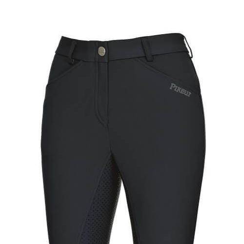 PIKEUR Bryczesy damskie BAILA SOFTSHELL z pełnym silikonowym lejem / 1448 - czarne