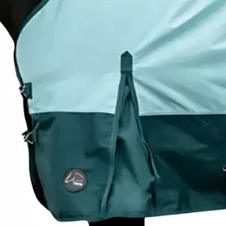 Turnout rug HKM Chester, lined with fleece, turquoise and green/ 14984 - 3