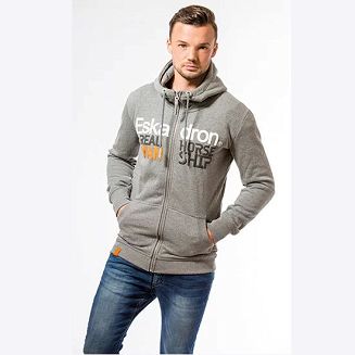 Męska bluza jeździecka z kapturem ESKADRON Hinz Grey Melange / 835917477 - 3