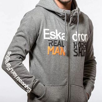 Męska bluza jeździecka z kapturem ESKADRON Hinz Grey Melange / 835917477 - 4