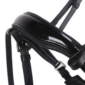 nachrapnik ozdobiony lakierowana skórą 
