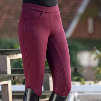 Children's breeches- riding leggings HKM Yvi Full Silicone Seat, Wine Red/ 11106 - 2