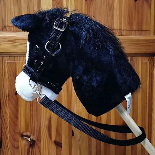 Kantar-ogłowie Brokat HOBBY HORSE z wodzami, czarny