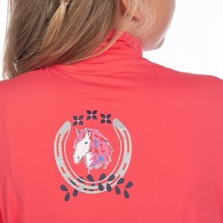 Koszulka jeździecka dziecięca HKM Aymee Pink/ 14609 - 3