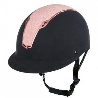 Riding helmet HKM GRAZ, meets standard VG1 - black/ pink gold