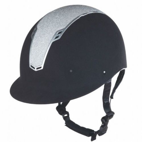 Kask jeździecki HKM GRAZ, regulowany z atestem VG1 - czarny/srebrny