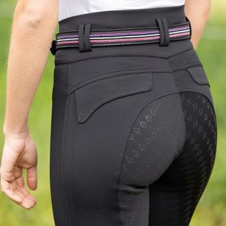 Bryczesy jeździeckie, damskie COVALLIERO High Waist pełny silikonowy lej, Black / 323190 - 4