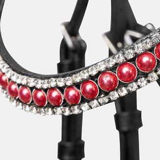 Leather bridle HORZE black and maroon /NNM4D - 5