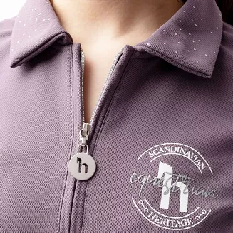 Riding Polo Shirt  HORZE Fay Kids Black Plum / P5PNN - 3