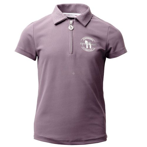 Dziecięca koszulka jeździecka polo HORZE Fay Kids Black Plum / P5PNN