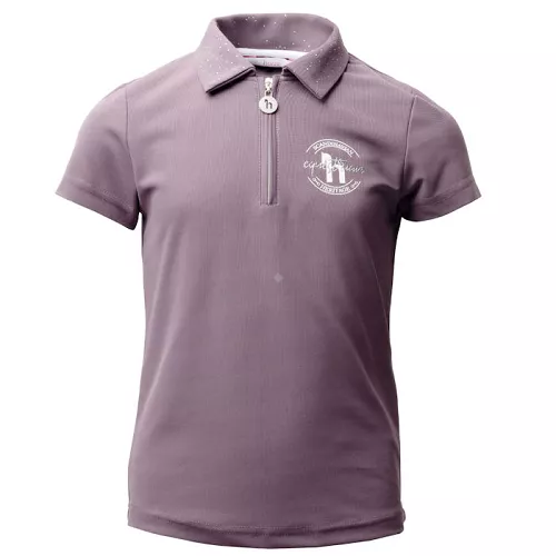 Riding Polo Shirt  HORZE Fay Kids Black Plum / P5PNN
